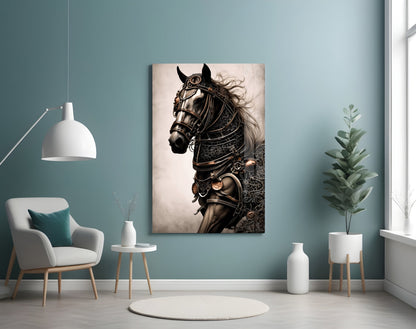 Warrior's Horse Glass Wall Art