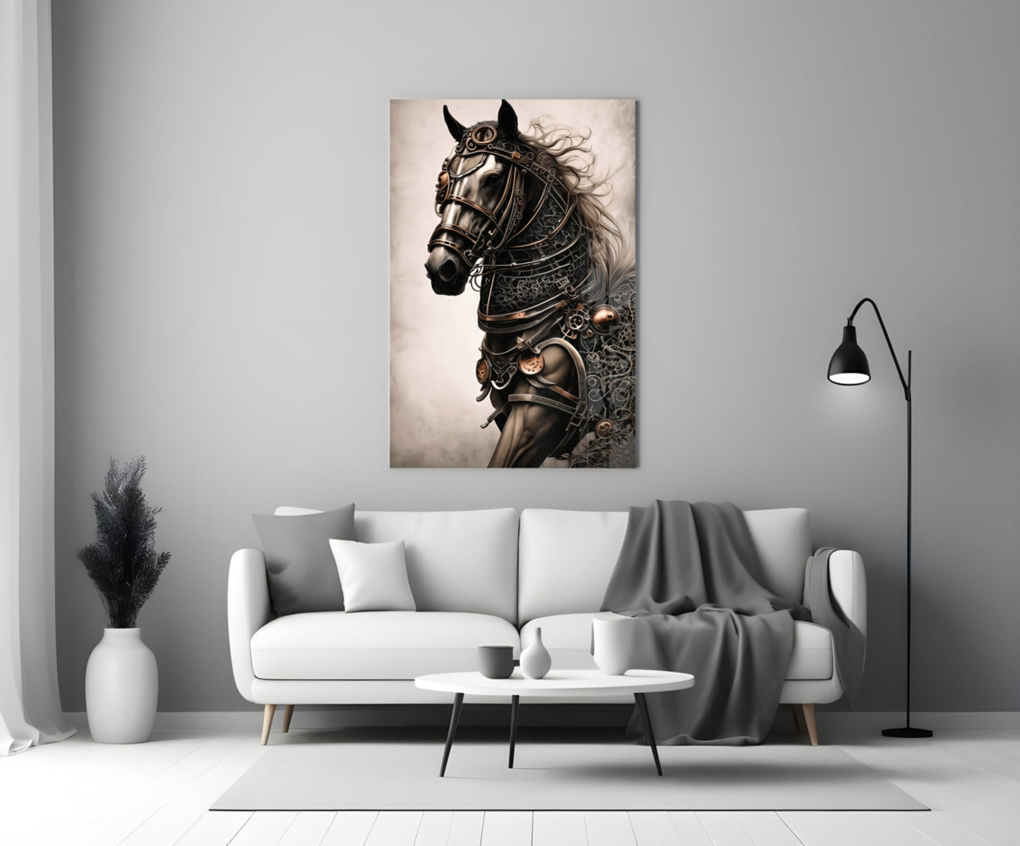 Warrior's Horse Glass Wall Art