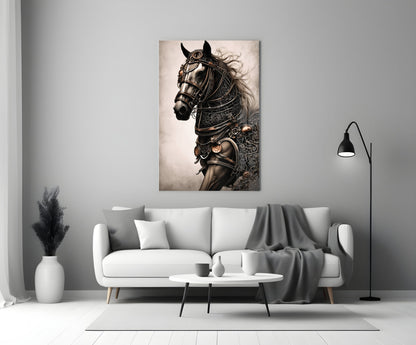 Warrior's Horse Glass Wall Art
