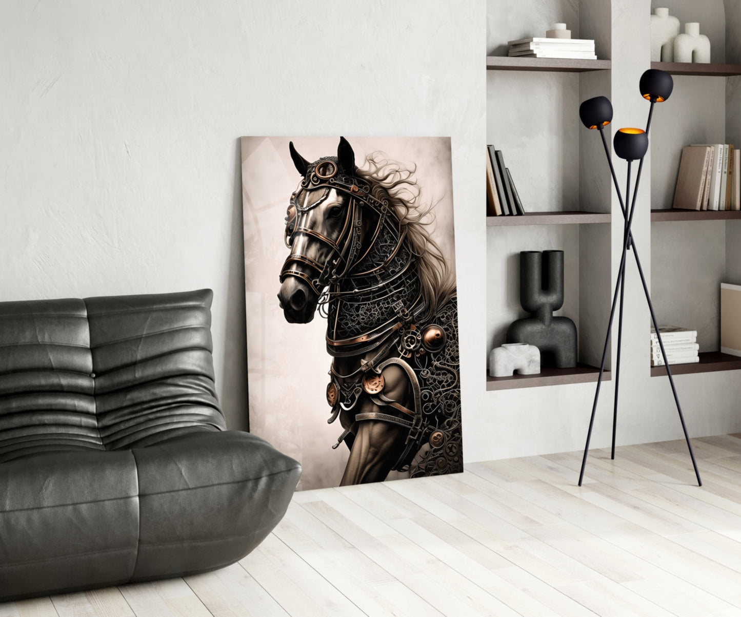 Warrior's Horse Glass Wall Art