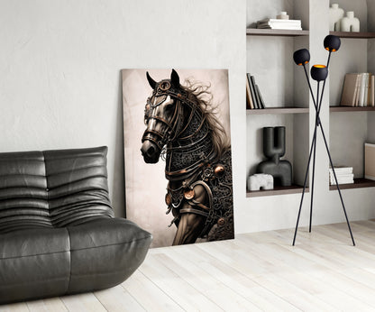Warrior's Horse Glass Wall Art