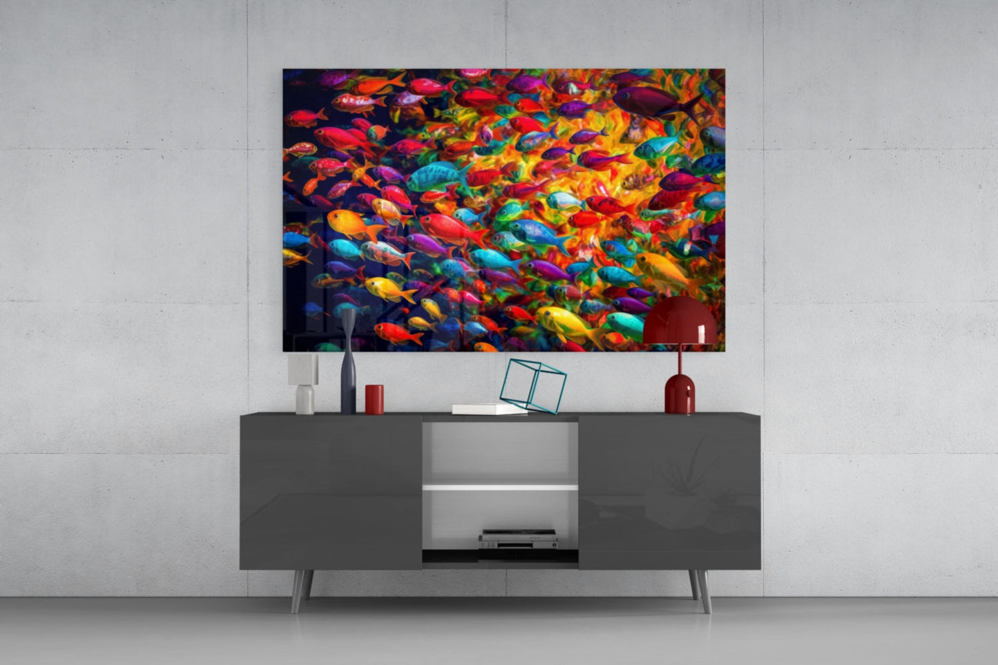 Fish World Glass Wall Art