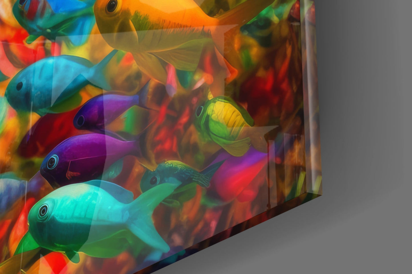 Fish World Glass Wall Art