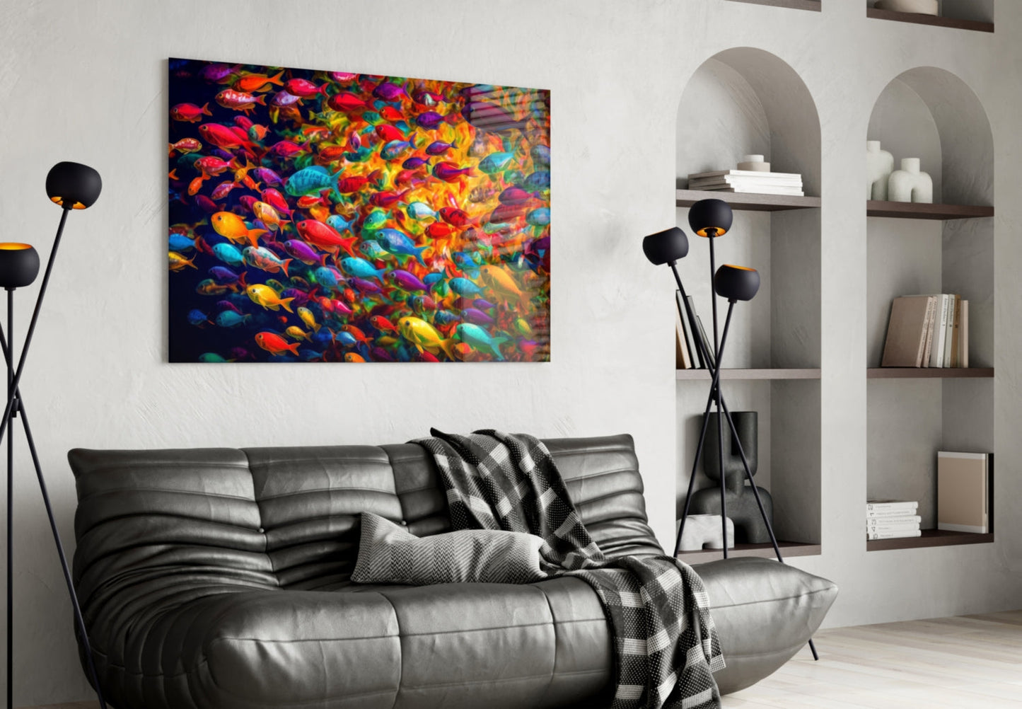 Fish World Glass Wall Art