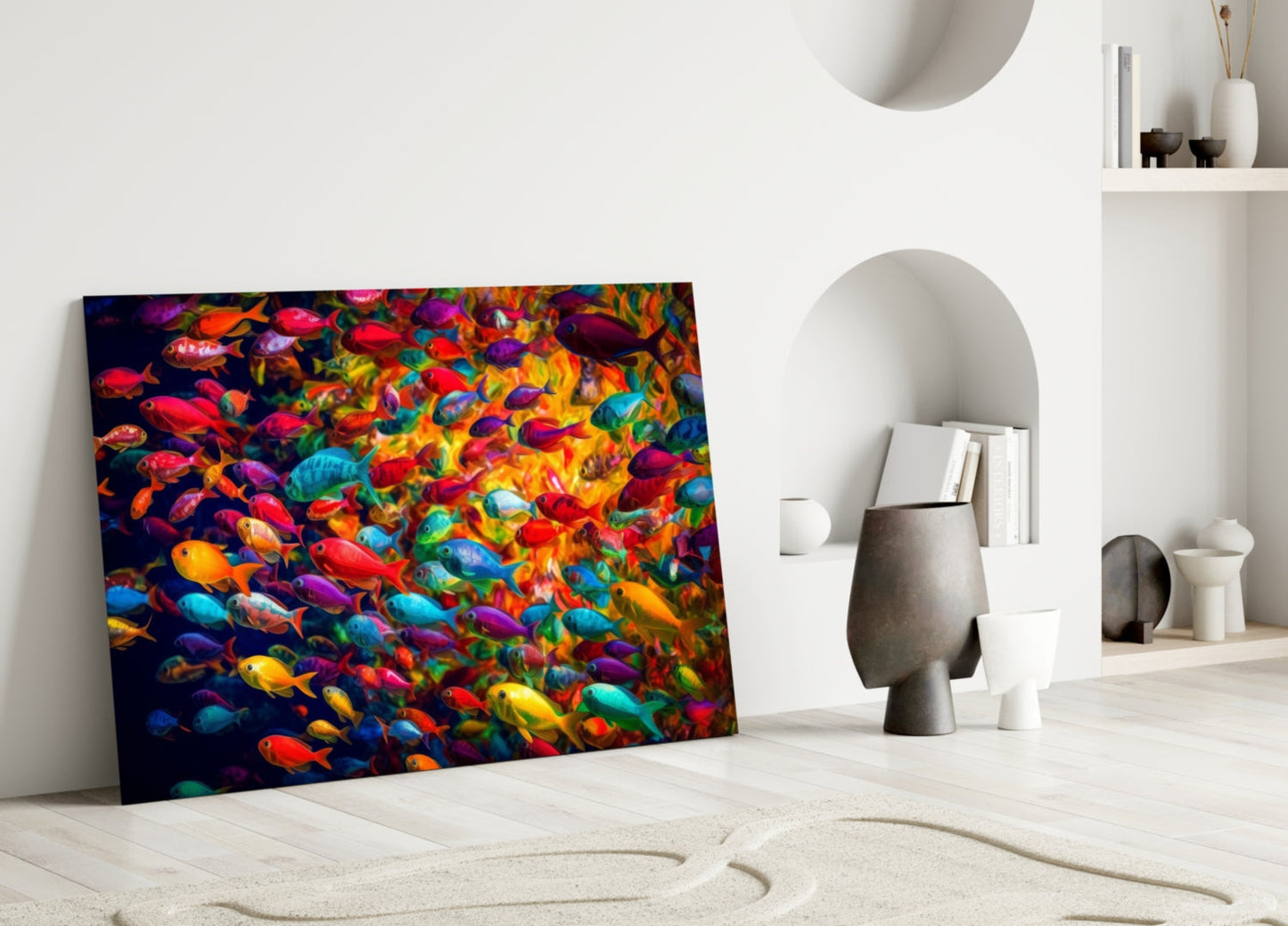 Fish World Glass Wall Art