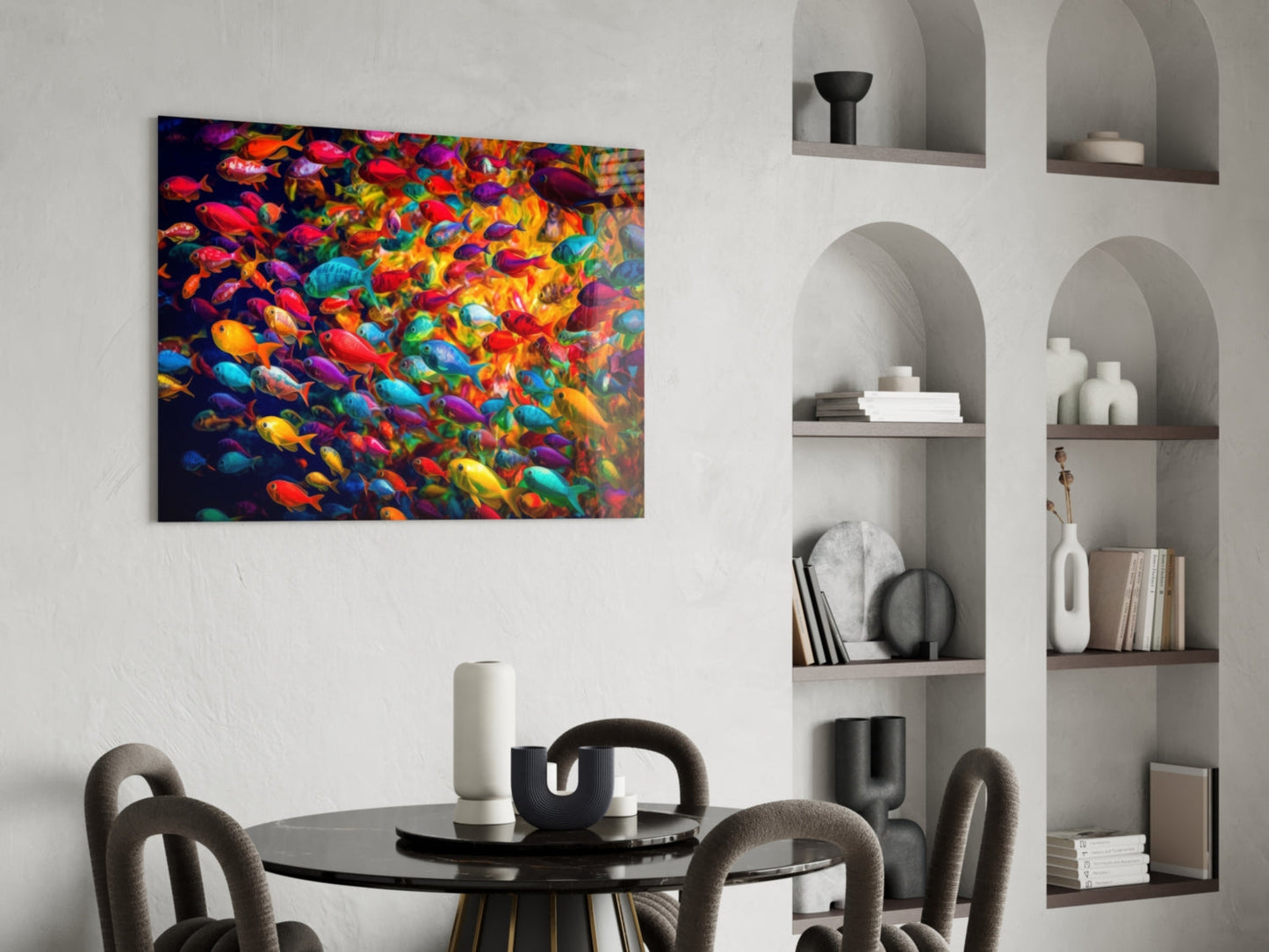 Fish World Glass Wall Art
