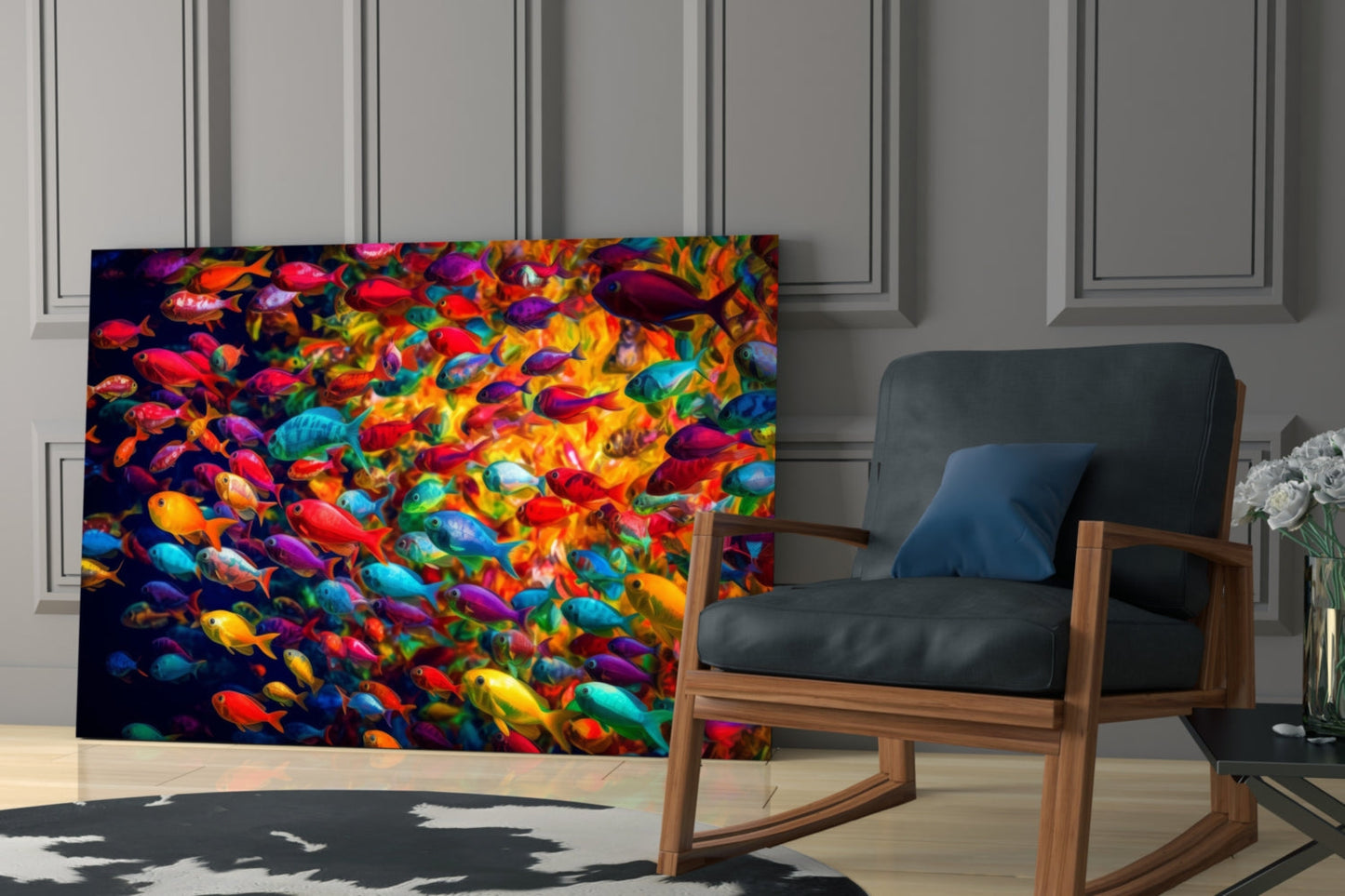 Fish World Glass Wall Art
