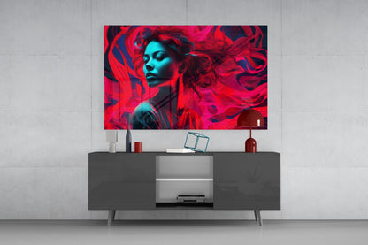 Red Feelings Glass Wall Art
