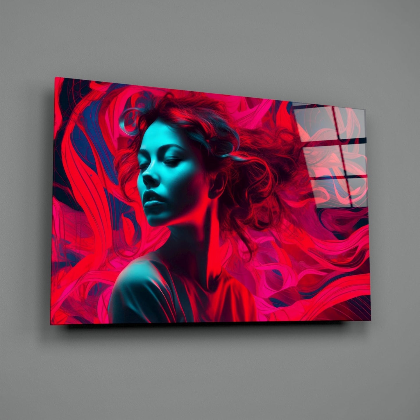 Red Feelings Glass Wall Art