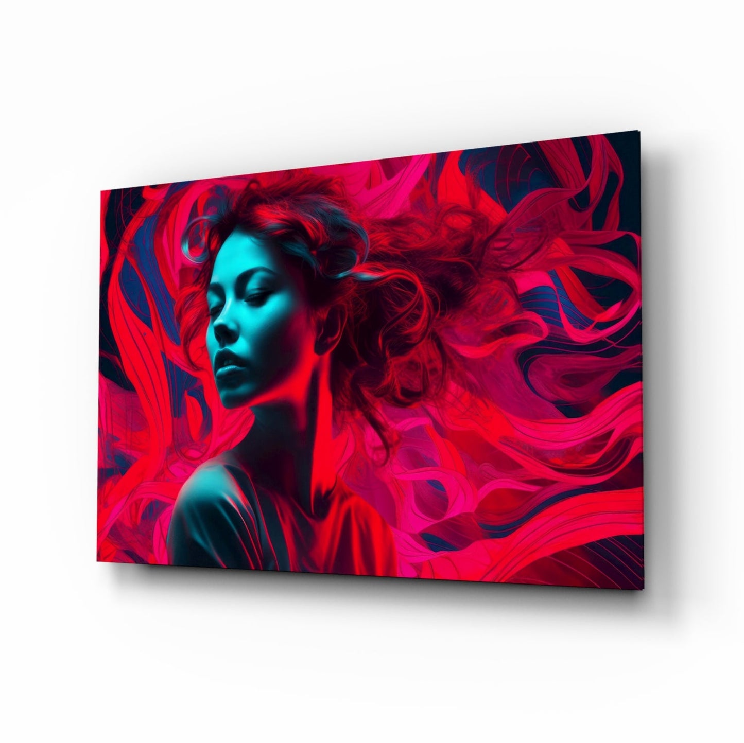 Red Feelings Glass Wall Art