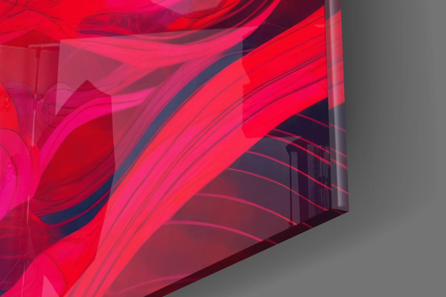 Red Feelings Glass Wall Art