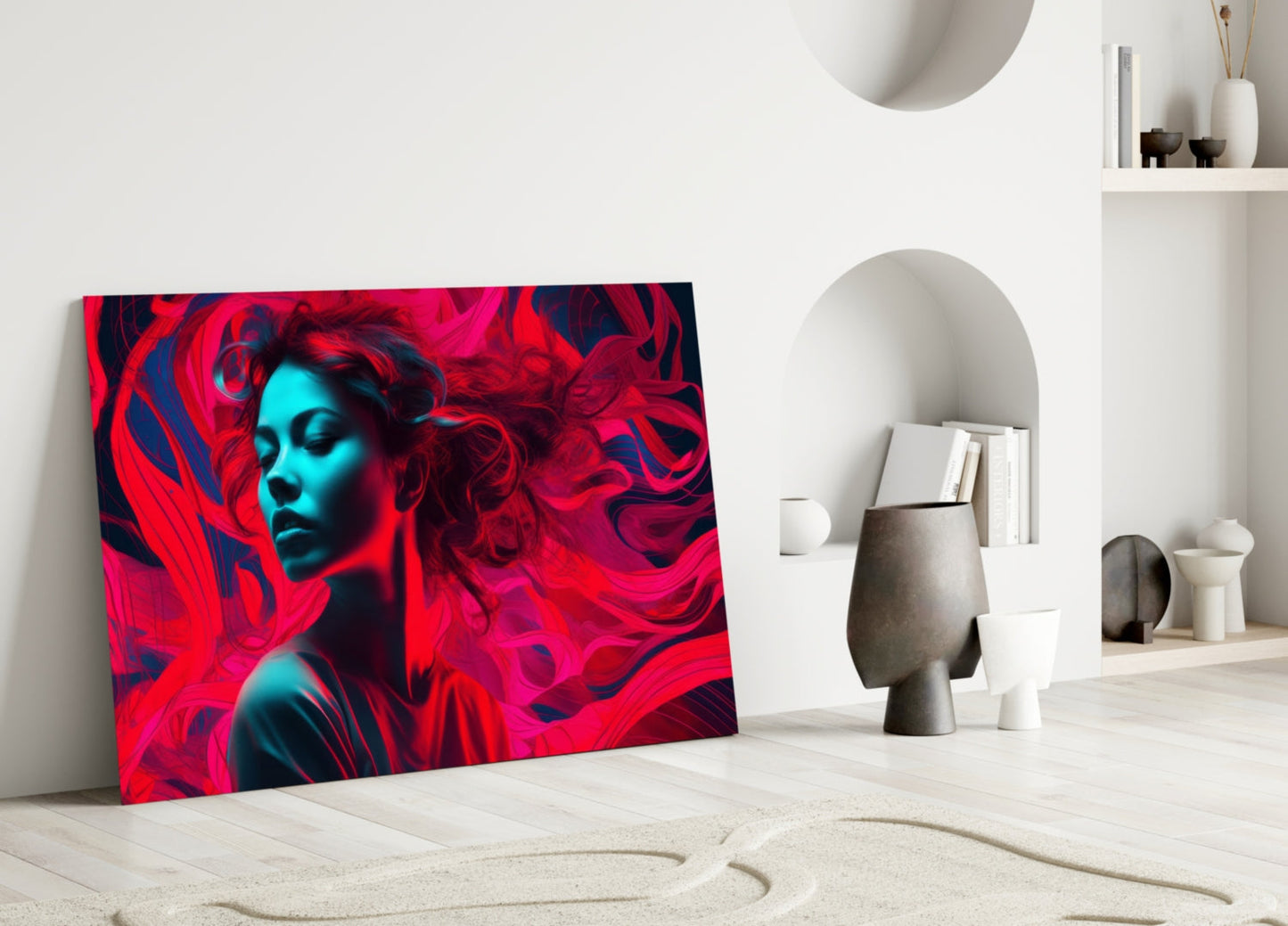 Red Feelings Glass Wall Art