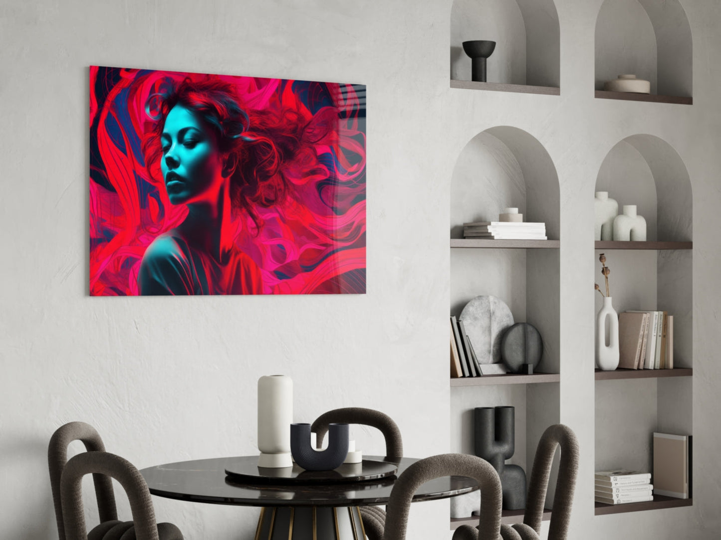 Red Feelings Glass Wall Art