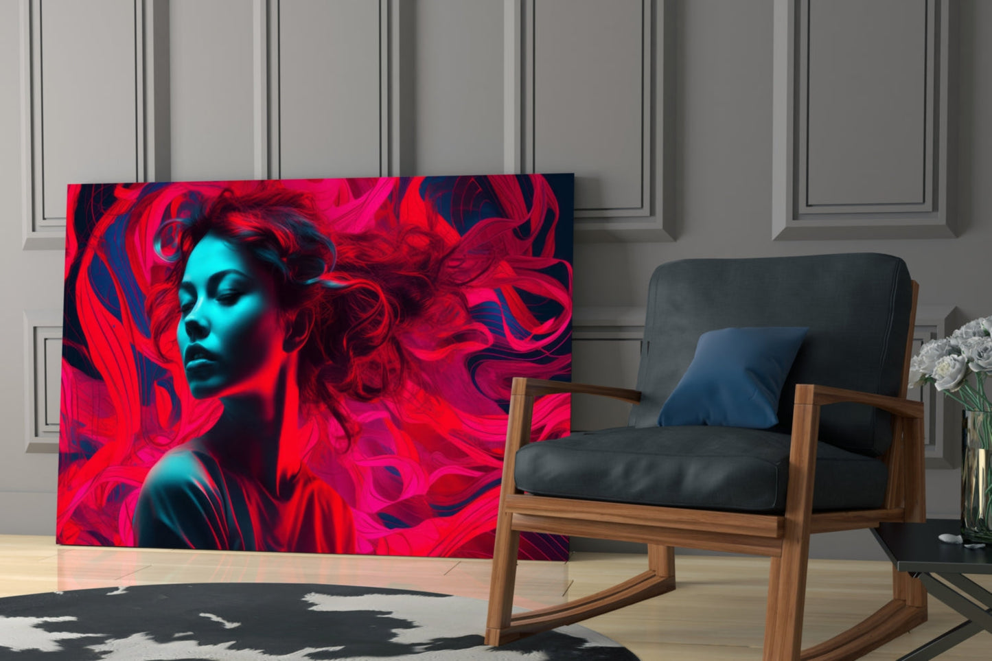 Red Feelings Glass Wall Art