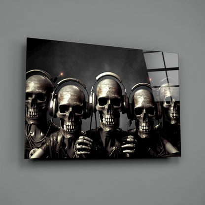 Skull Party Glass Wall Art