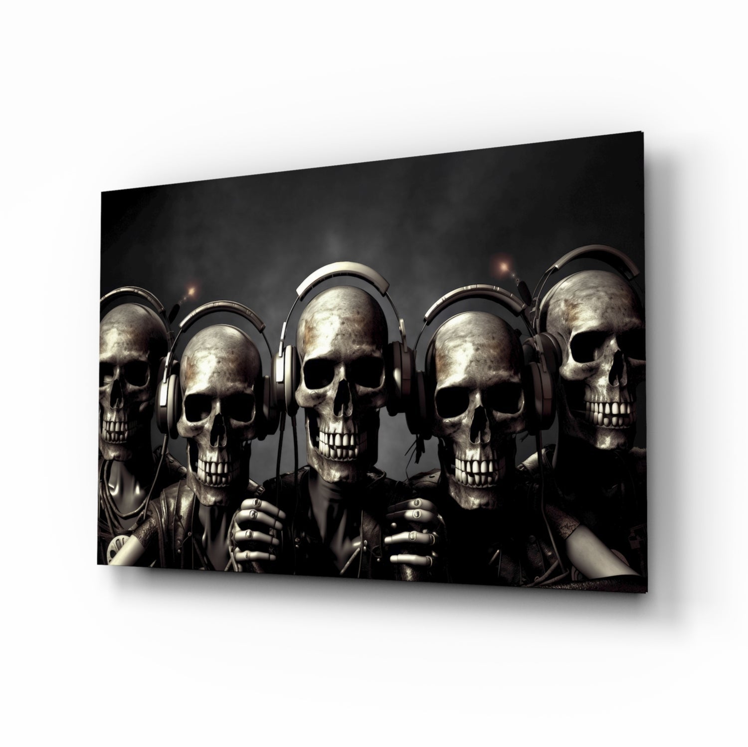 Skull party glass wall art