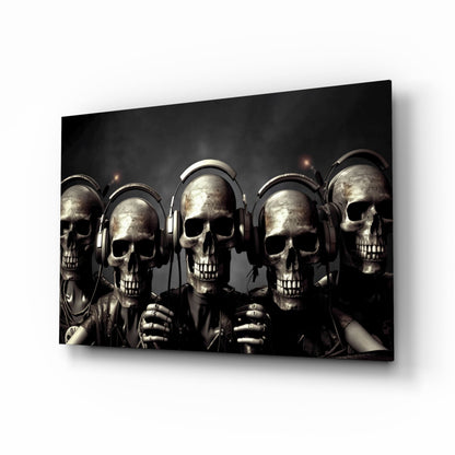 Skull party glass wall art