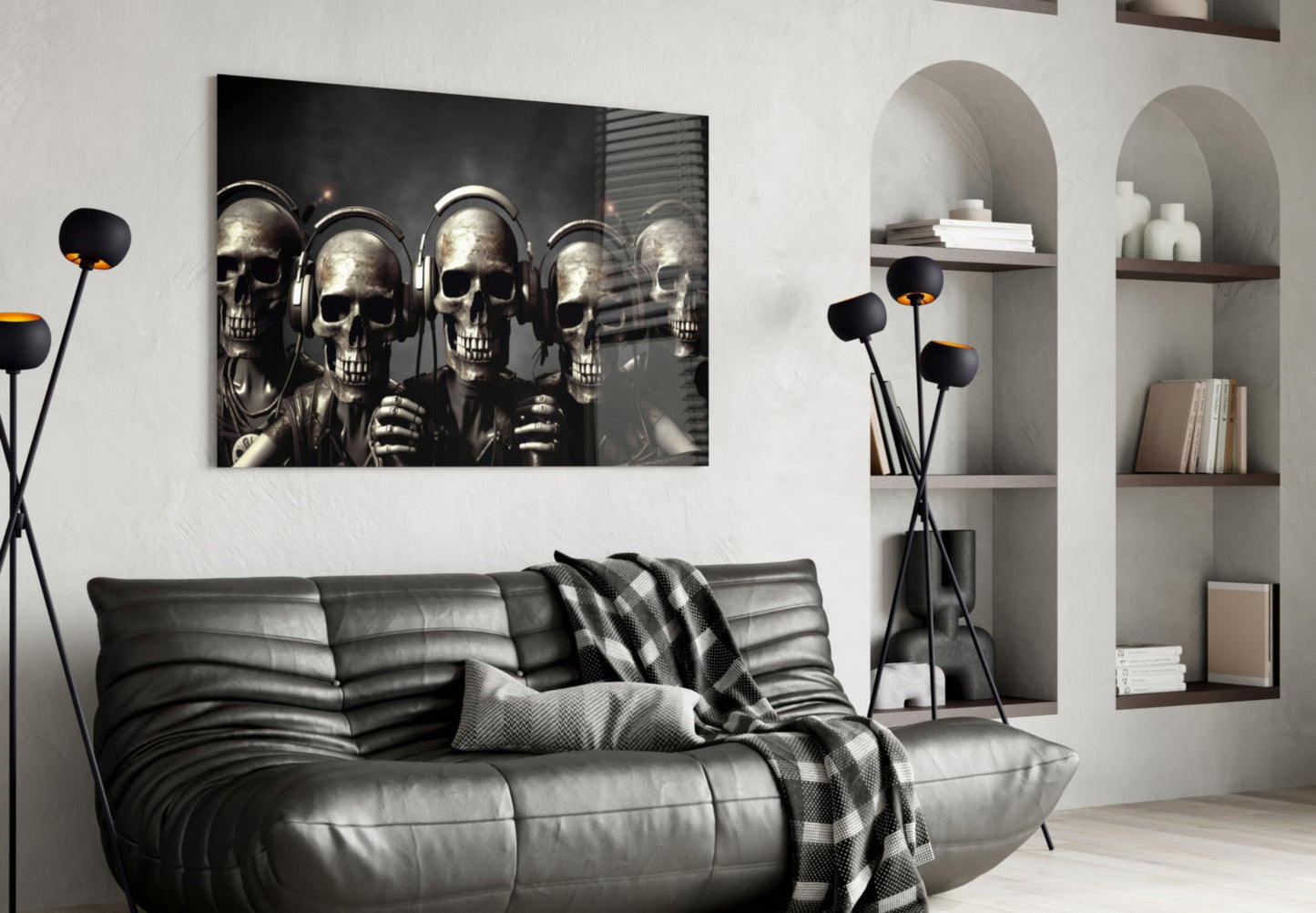 Skull Party Glass Wall Art