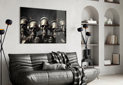 Skull Party Glass Wall Art