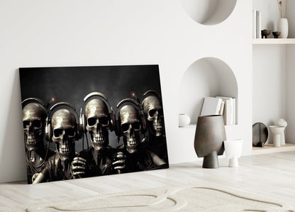 Skull Party Glass Wall Art