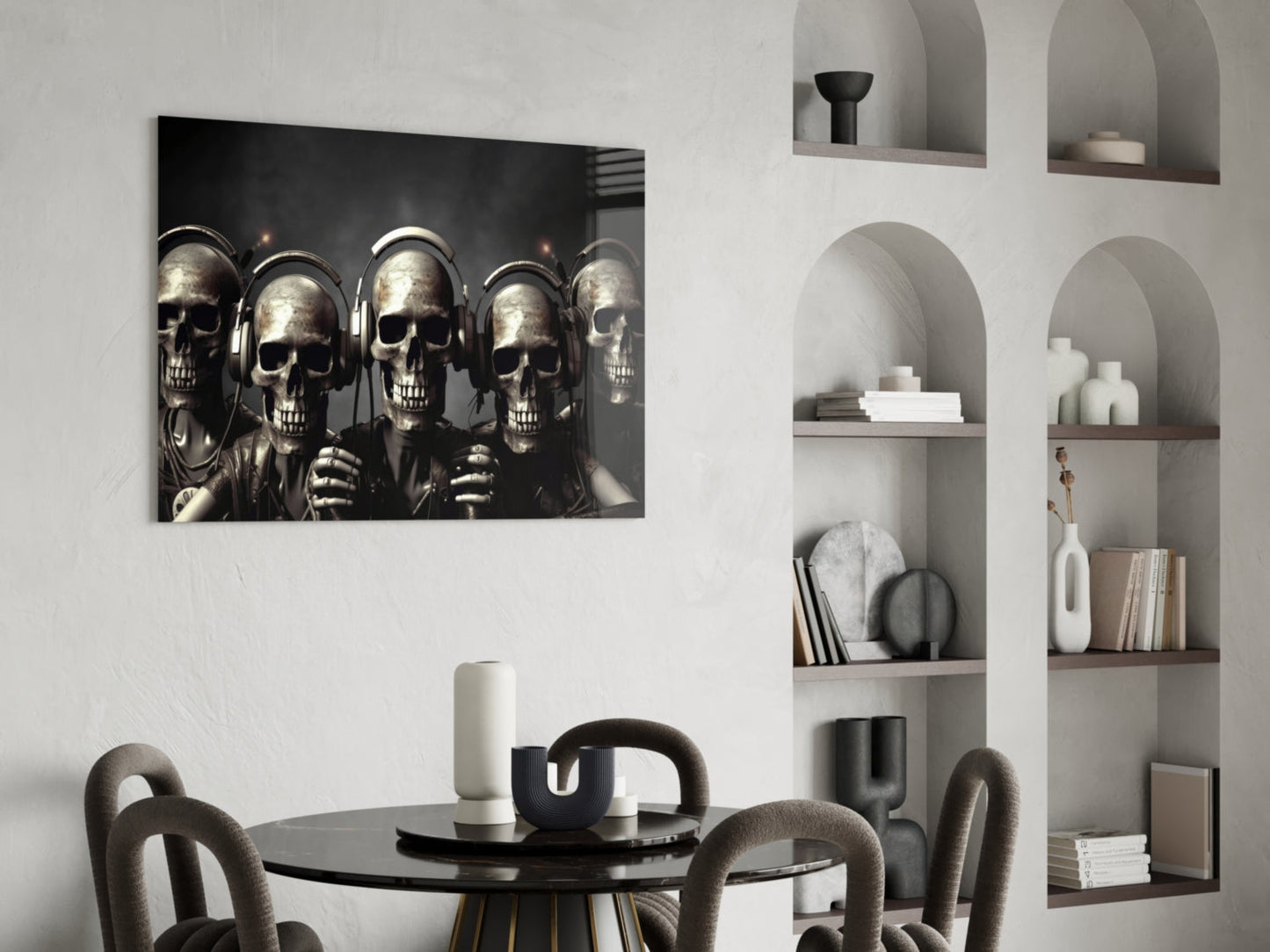 Skull Party Glass Wall Art