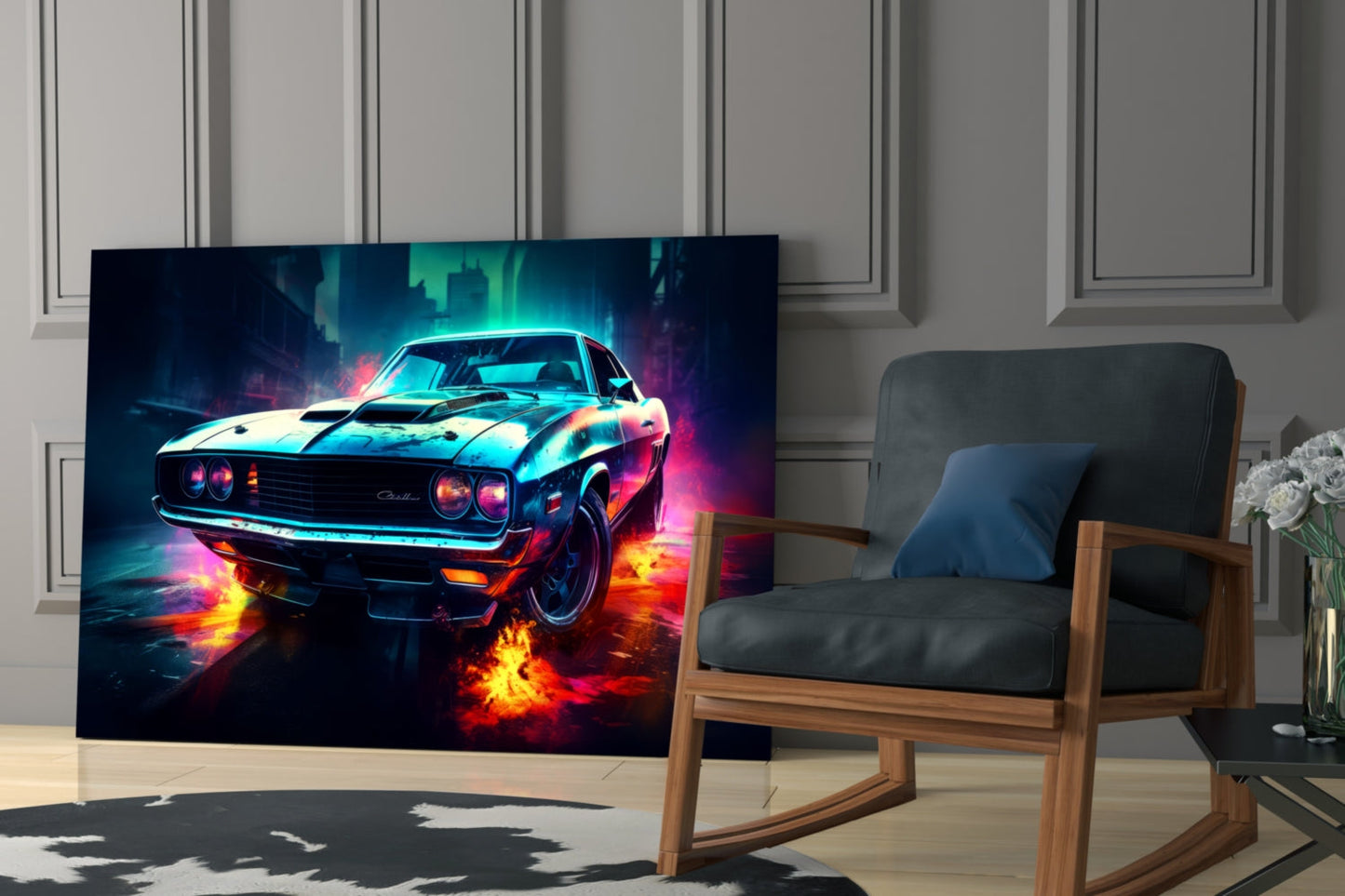 1970 Dodge Challenger Glass Wall Art