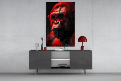 Ape the Thinker Color Glass Wall Art
