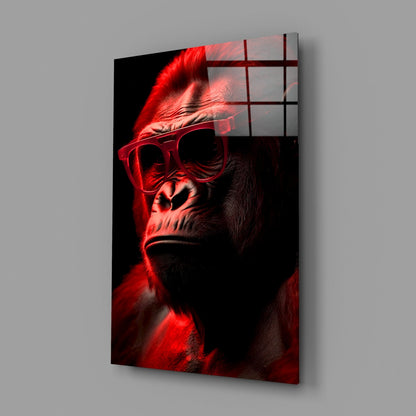 Ape the Thinker Color Glass Wall Art