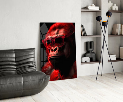 Ape the Thinker Color Glass Wall Art