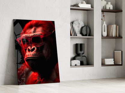 Ape the Thinker Color Glass Wall Art