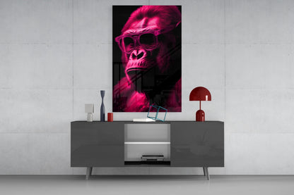 Ape the Thinker Color Glass Wall Art