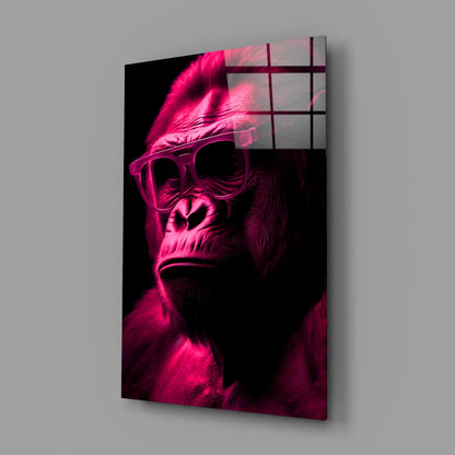 Ape the Thinker Color Glass Wall Art