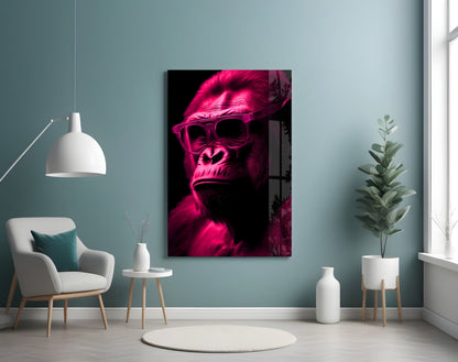 Ape the Thinker Color Glass Wall Art