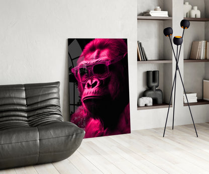Ape the Thinker Color Glass Wall Art