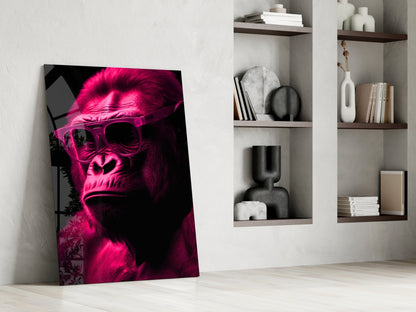 Ape the Thinker Color Glass Wall Art