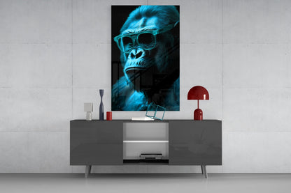 Ape the Thinker Color Glass Wall Art