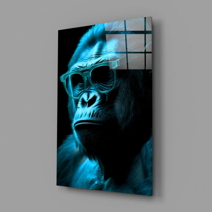 Ape the Thinker Color Glass Wall Art