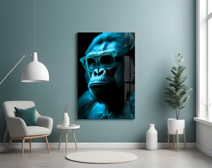 Ape the Thinker Color Glass Wall Art