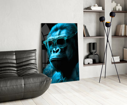 Ape the Thinker Color Glass Wall Art