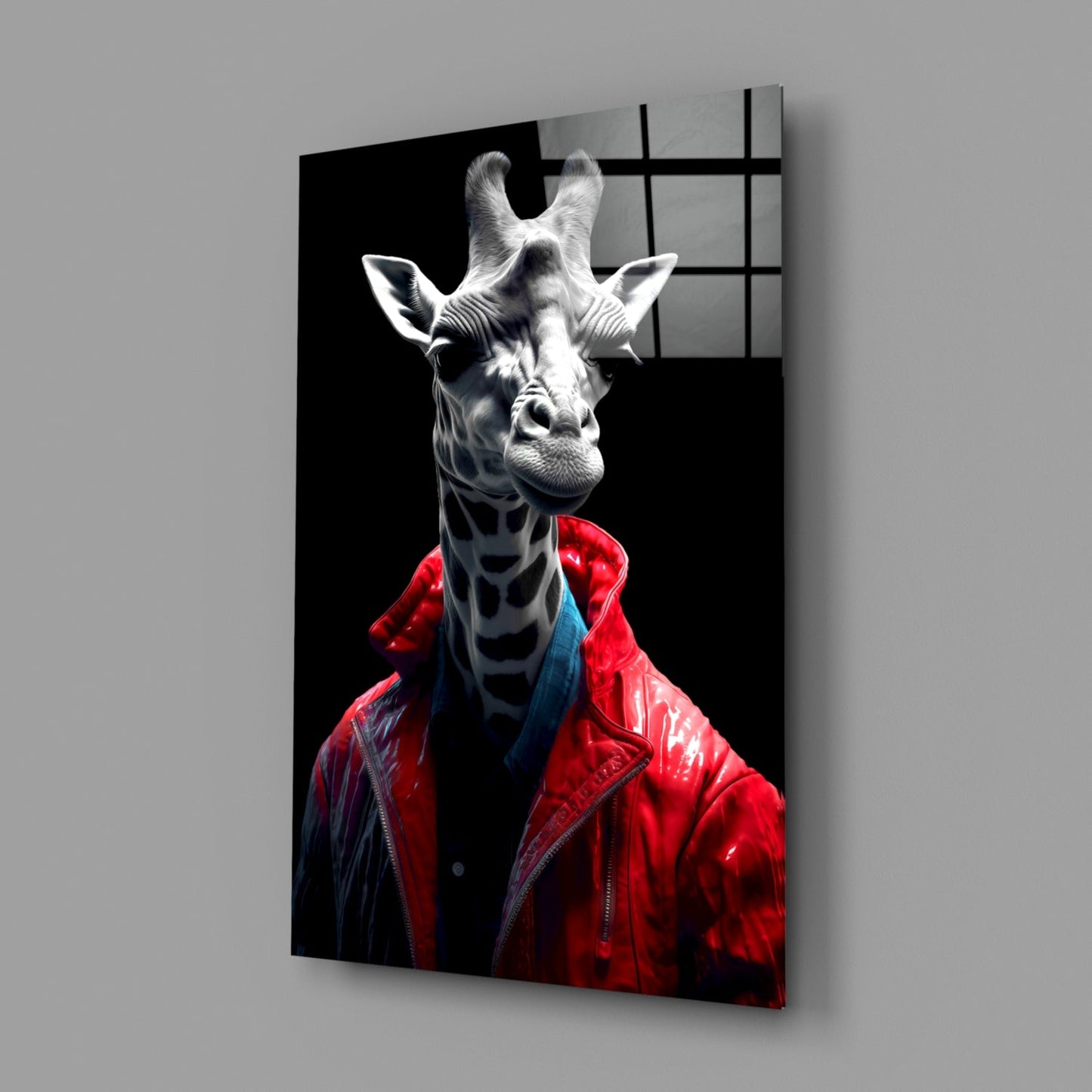 Stylish Giraffe Glass Wall Art