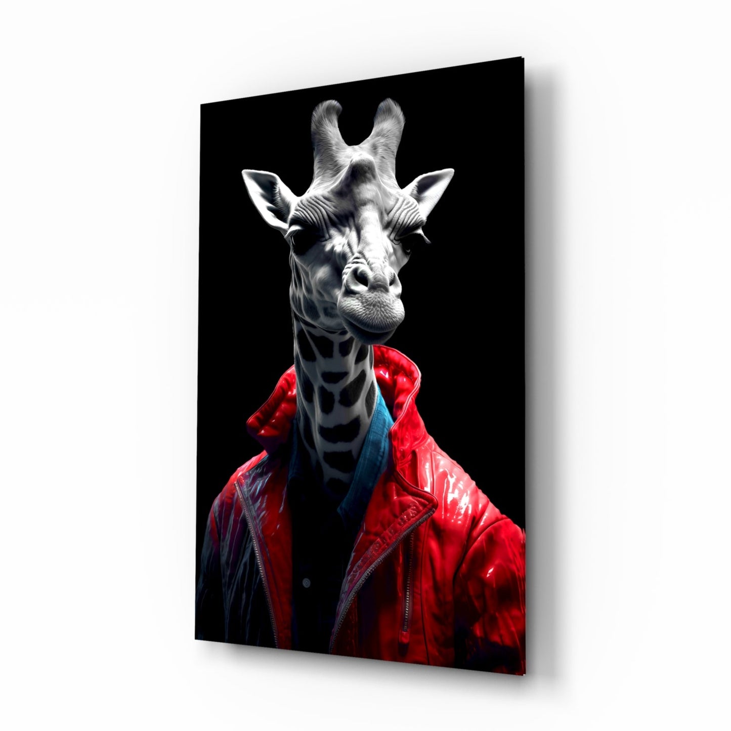 Stylish Giraffe Glass Wall Art