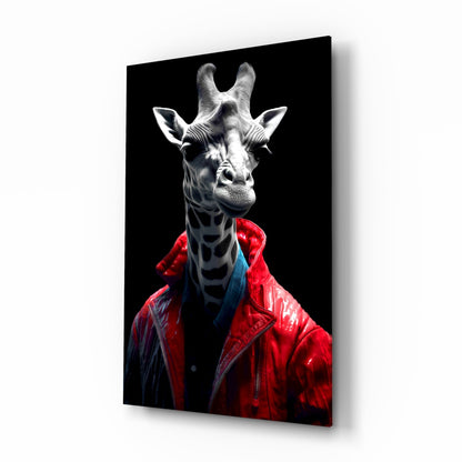Stylish Giraffe Glass Wall Art