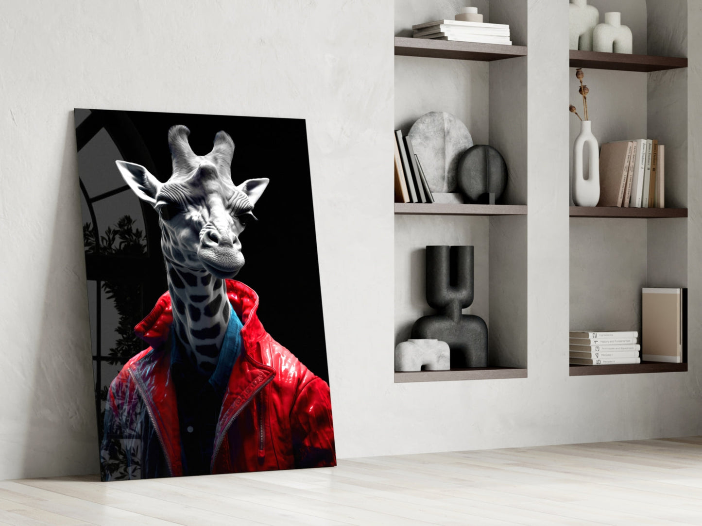 Stylish Giraffe Glass Wall Art