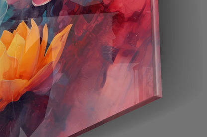 Sapphire Buddha Watercolor Glass Wall Art