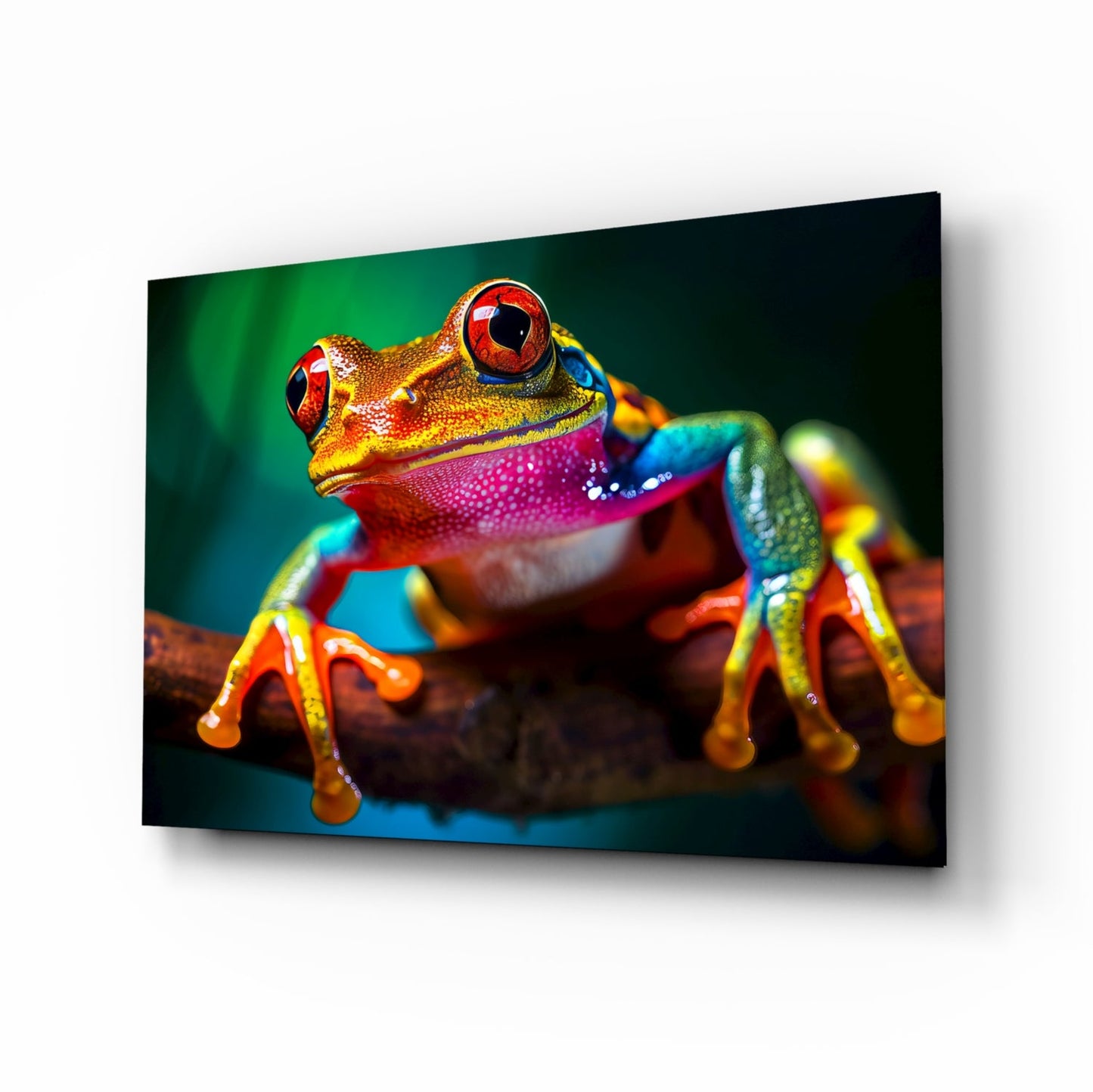 Froglet tree frog glass wall art
