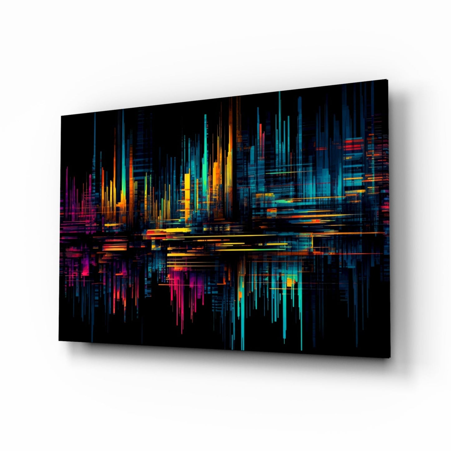 Color Stream glass wall art neon design