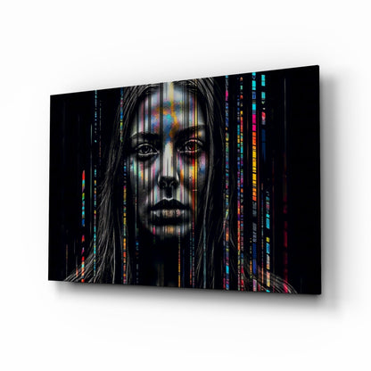 Color Stream glass wall art bold portrait