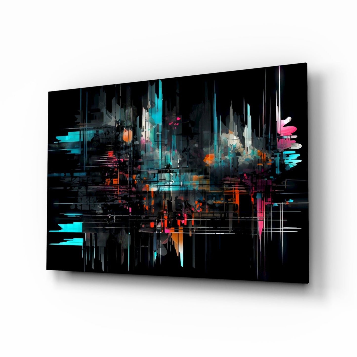 Color Sticks glass wall art bold abstract design