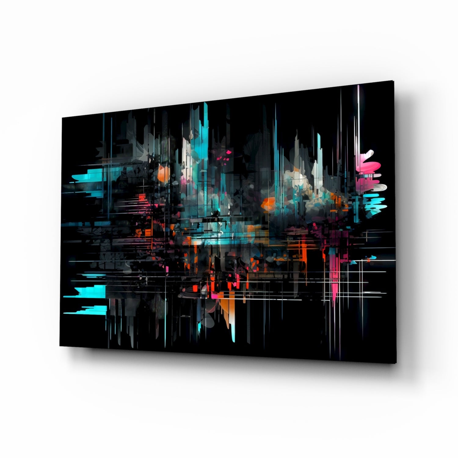 Color Sticks glass wall art bold abstract design