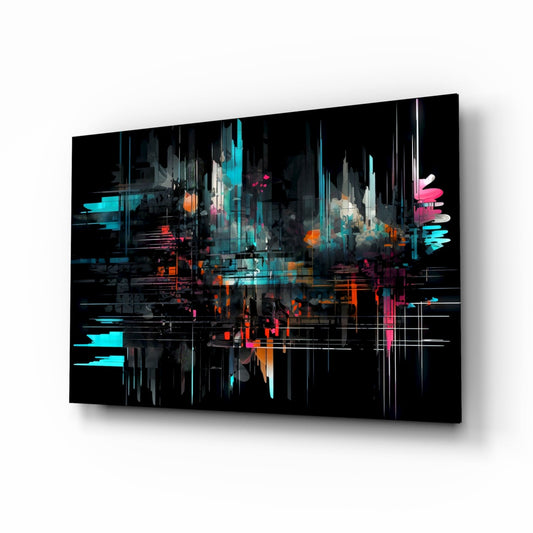 Color Sticks glass wall art bold abstract design